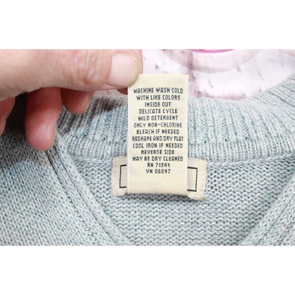 LL Bean Mint Green Cotton Blend Pullover Sweater Size S - Picture 8 of 9